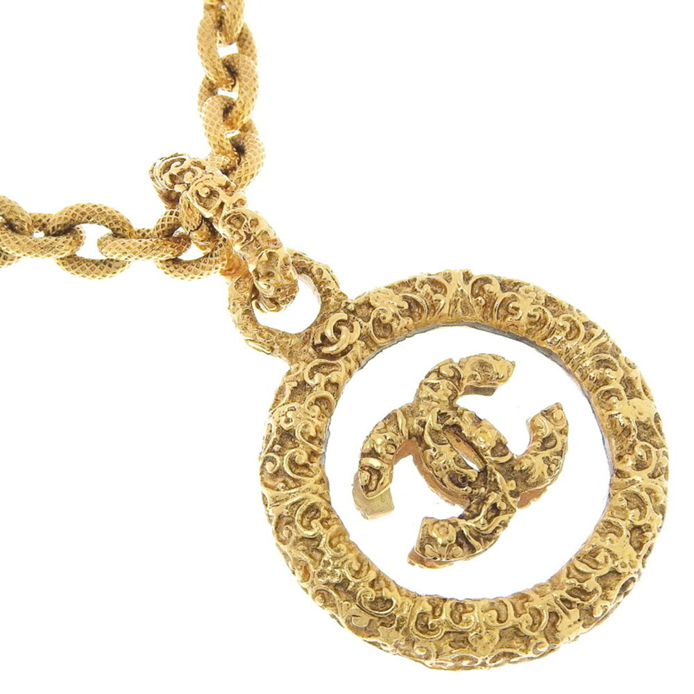 CHANEL Vintage Gold Logo Necklace
